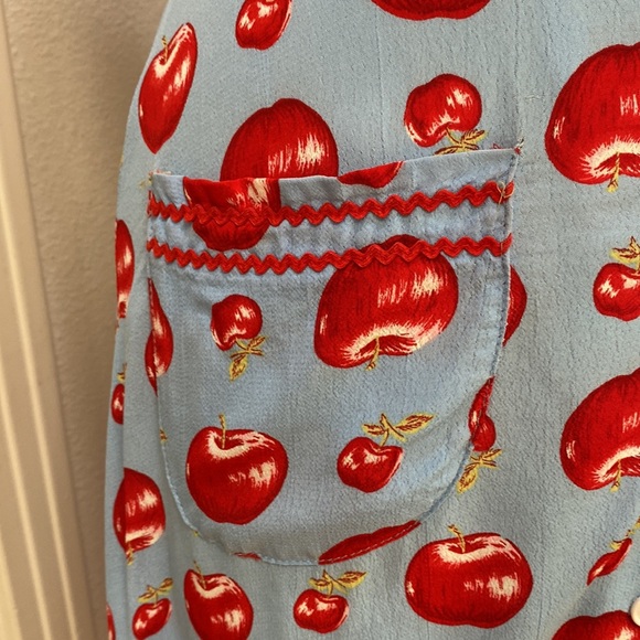 Vintage 90s Y2K π Betsey Johnson Apple Cup Of Coffee Fruit Dress, Size Small - Picture 6 of 11